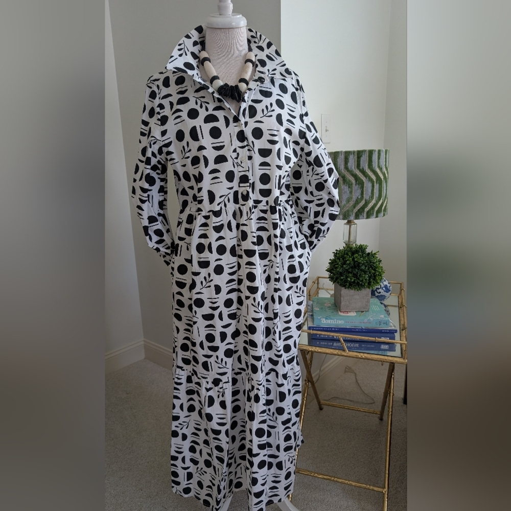 Rachel Zoe Black and White Graphic Dress